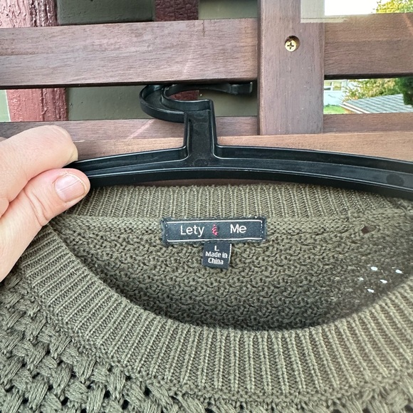 Rugby elbows green knit thin long sleeve sweater - Picture 3 of 10